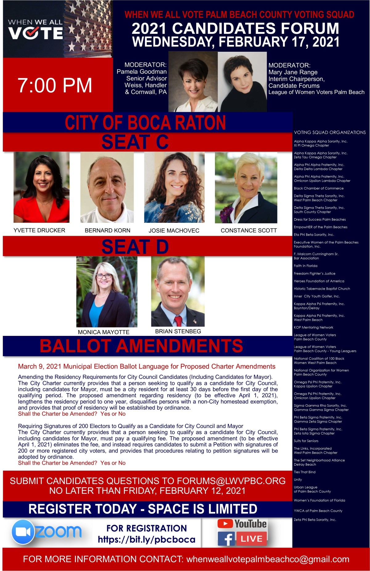 When We All Vote Palm Beach County Voting Squad | 2021 Candidates Forum Wednesday, February 17, 2021